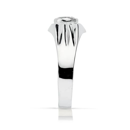 18K Solitario Oro Blanco Hueco Con Circonita En Bocel De 5 Mm
