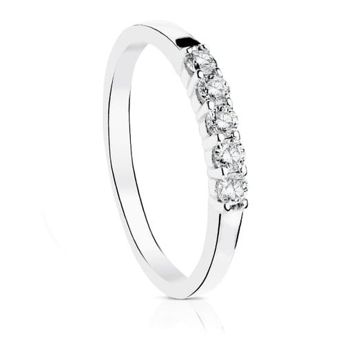 18K Sortija Diamantes Talla Brillante Oro Blanco 0,300 Qts. Pureza Vs2 Color G