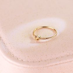 18K Sortija Oro Amarillo 6 Diamantes 0,030 Qts. G-Vs2. Citrino 3 Mm