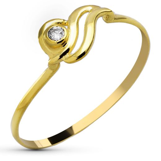 18K Sortija Oro Amarillo Bandas Lisas. Ancho: 6 Mm