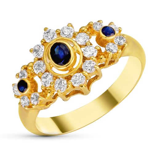 18K Sortija Oro Amarillo Cuajo Con Circonitas. Ancho: 12,5 Mm