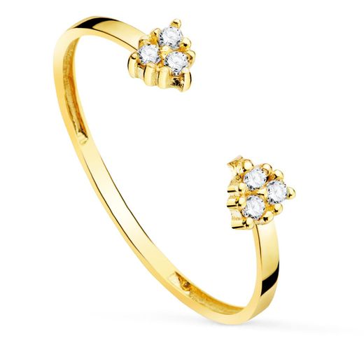 18K Sortija Oro Amarillo Diamantes 0.0480 Qts. Cuerpo 1.10 Mm
