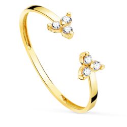 18K Sortija Oro Amarillo Diamantes 0.09 Qts. Cuerpo 1.10 Mm
