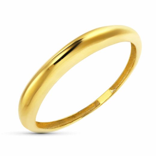 18K Sortija Oro Amarillo Lisa En Brillo. Ancho: 3 Mm