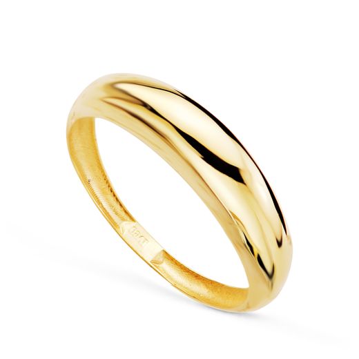 18K Sortija Oro Amarillo Lisa En Brillo. Ancho: 4,5 Mm