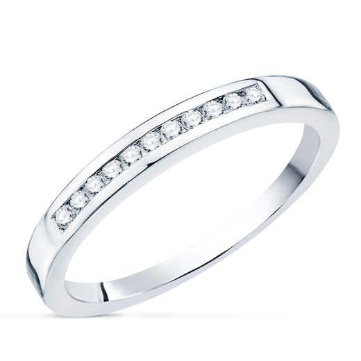 18K Sortija Oro Blanco 11 Diamantes 0,150 Qts. Si-H
