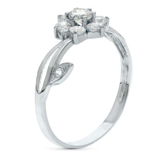 18K Sortija Oro Blanco Cuajo Concirconitas. Ancho 10 Mm