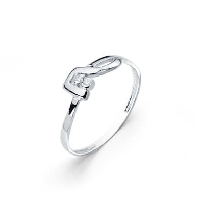 18K Sortija Oro Blanco Diamantes Talla Brillante 0.026 Qts. Ancho: 5Mm. Cuerpo: 1,5Mm