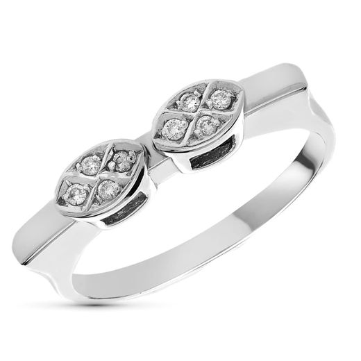 18K Sortija Oro Blanco Diamantes Talla Brillante 0.15 Qts.