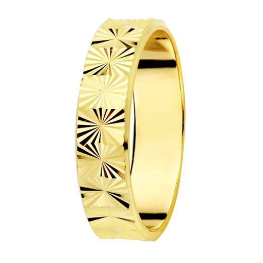 9K Alianza De Matrimonio Oro Amarillo Tallada 4 Mm