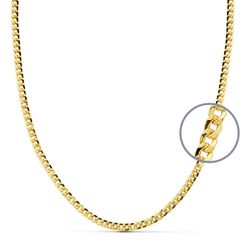 9K Cadena Hueca Oro Amarillo 50X3Mm
