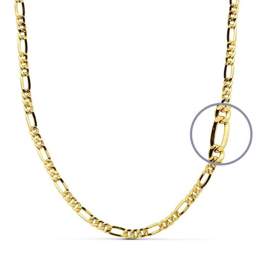 9K Cadena Oro Amarillo Hueca 60X3Mm