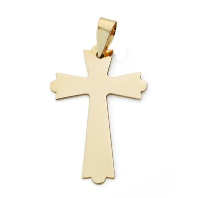 9K Cruz Oro Amarillo Sin Cristo 25X16 Mm