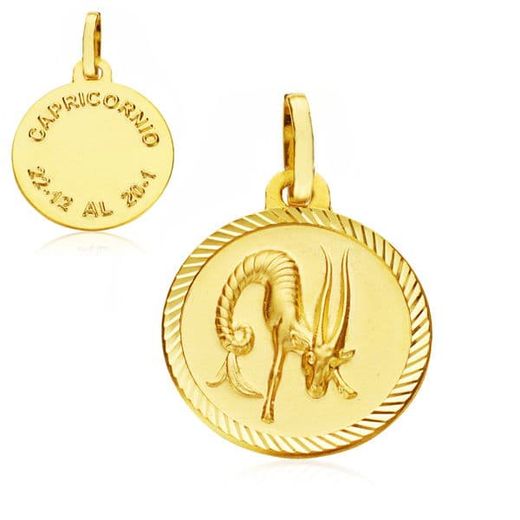 9K Horoscopo Oro Amarillo 20 Mm Capricornio