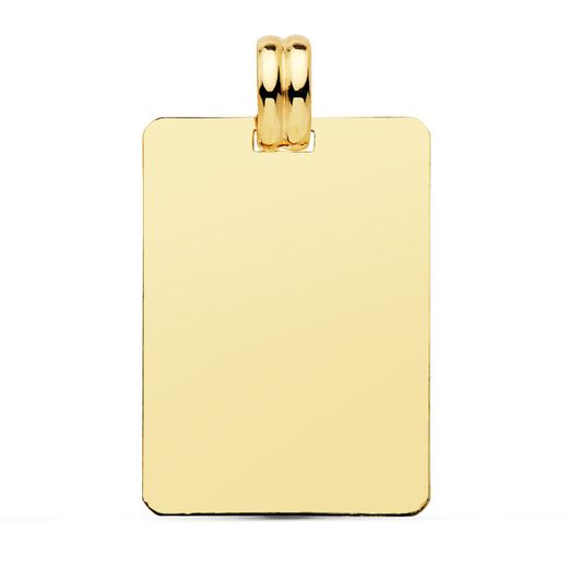 9K Placa Chapa Lisa Oro Amarillo 28X20 Mm