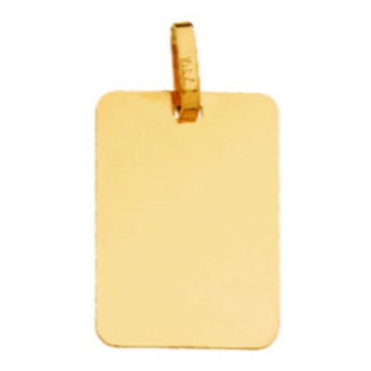 9K Placa Chapa Rectagular Oro Amarillo Brillo 17X12 Mm