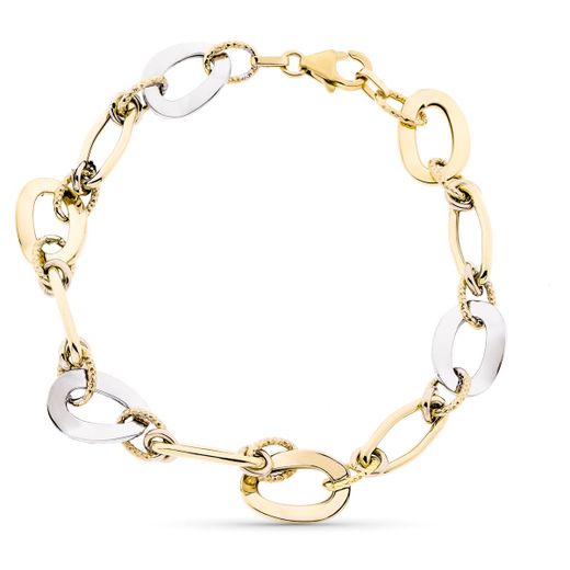 9K Pulsera Oro Amarillo Hueca 20.5 Cm
