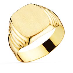 9K Sello Oro Amarillo Hueco Caballero Tonel. Zona Grabado: 14X12 Mm
