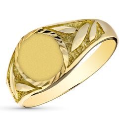 9K Sello Oro Amarillo Macizo Cadete. Zona Grabado Oval: 9X8 Mm