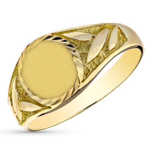 9K Sello Oro Amarillo Macizo Cadete. Zona Grabado Oval: 9X8 Mm