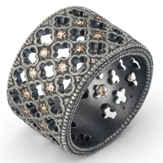 Anillo ancho con gemas