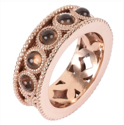 Anillo de plata con cuarzos fumes