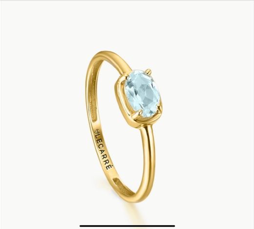 Anillo oro topacio azul