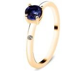 Anillo oro con zafiro 0.10quilates y 1 diamante