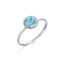 Anillo oro topacio central rodeado brillantes