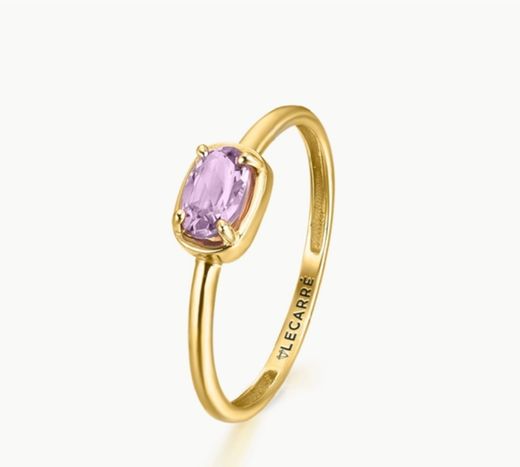 Anillo oro amatista