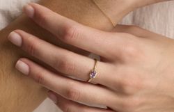 Anillo oro amatista