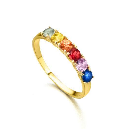 Anillo oro y zafiros