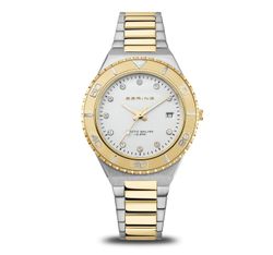 Bering visell daurat, esfera blanca circonites, armis eslavons combinada platejat i daurat