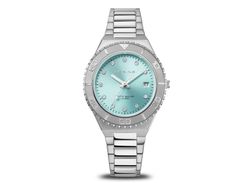 Bering visell platejat, esfera blau cel circonites, armis eslavons platejats