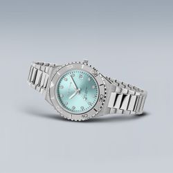Bering visell platejat, esfera blau cel circonites, armis eslavons platejats