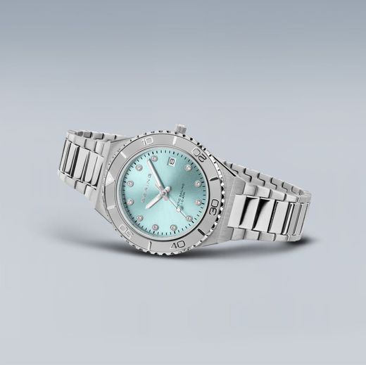 Bering visell platejat, esfera blau cel circonites, armis eslavons platejats