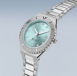 Bering visell platejat, esfera blau cel circonites, armis eslavons platejats