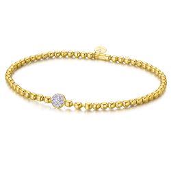 Brazalete oro rosetón brillantes