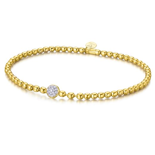 Brazalete oro rosetón brillantes