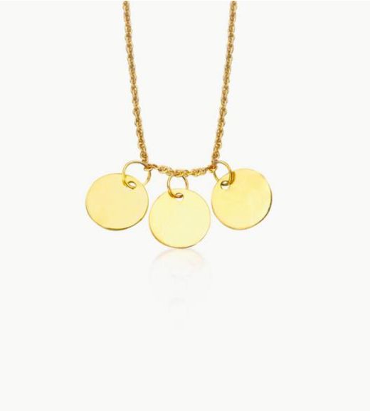 Colgante de oro de 18k con 3 placas de 6mm