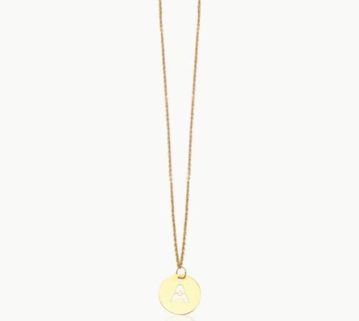 Colgante de oro de 18k con placa de 6mm