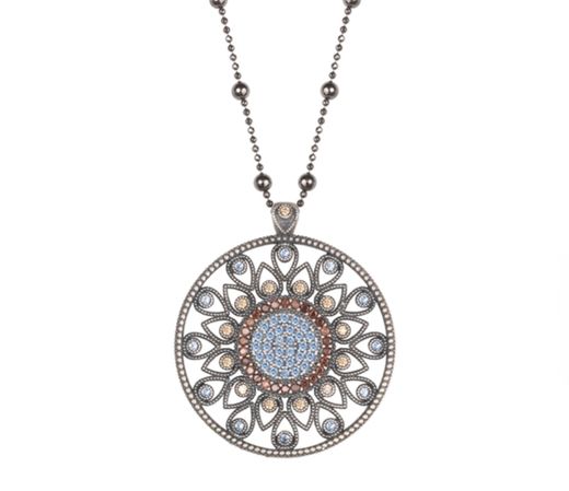 Colgante plata gemas azules