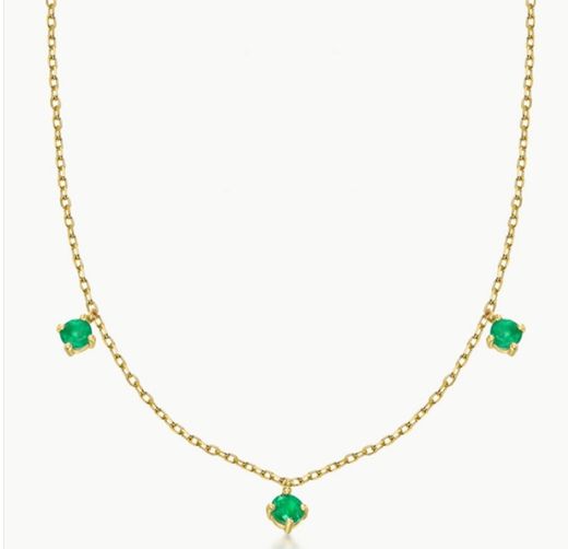 Collar de oro con esmeraldas