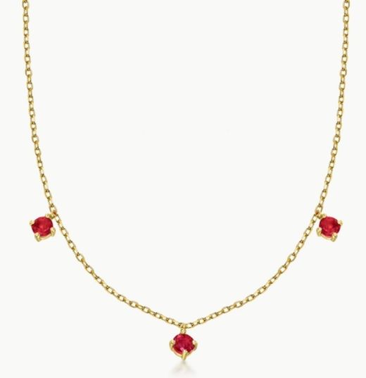 Collar de oro de 18 kilates con rubíes