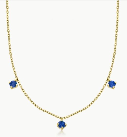 Collar oro de 18 Kilates con zafiros