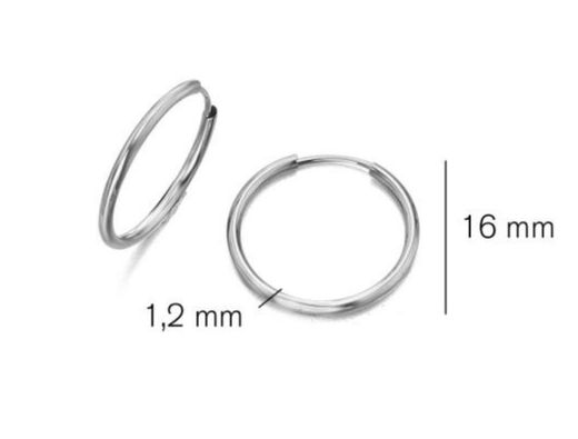 Criollas de oro blanco 12x16mm