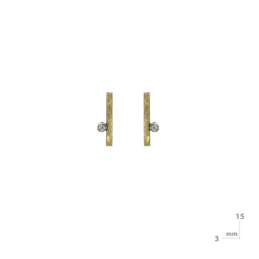 Pendientes con cierre a presión de 15mm de largo por 3mm de ancho fabricados en plata oxidada
