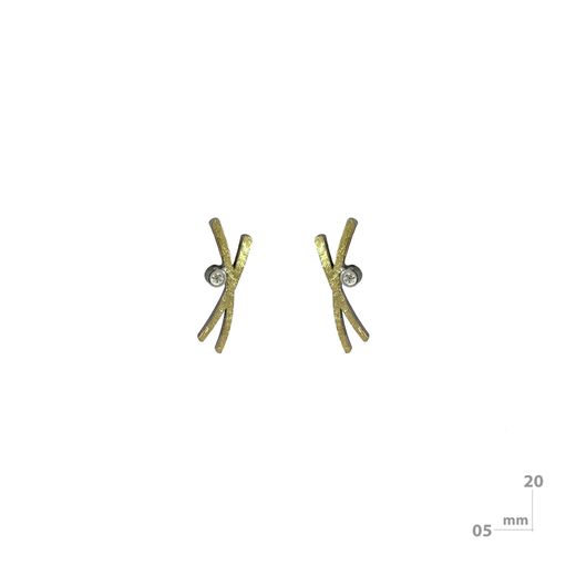 Pendientes con cierre a presión de 5mm d'ample per 20mm de alto fabricados en plata oxidada