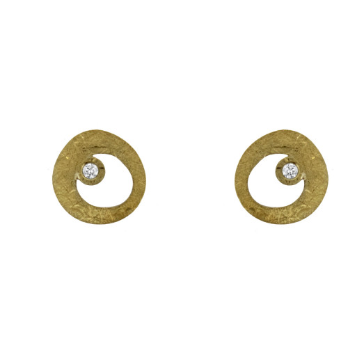 Pendientes de 9mm de ancho por 9mm de largo con cierre a presión fabricados en plata rodiada