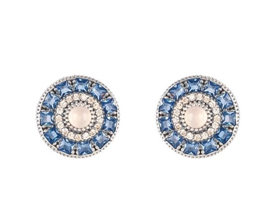 Pendientes de plata, cuarzo rosa
